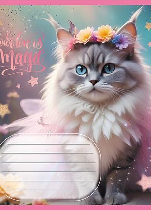 Ученическая тетрадь «котик-фея» 024-560046l-1, в линейку, a5, 24 страницы