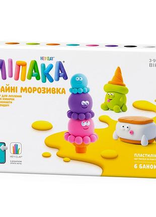 Набор детского пластилина «cool ice cream» lipaka 60055-ua01, высыхающий на воздухе