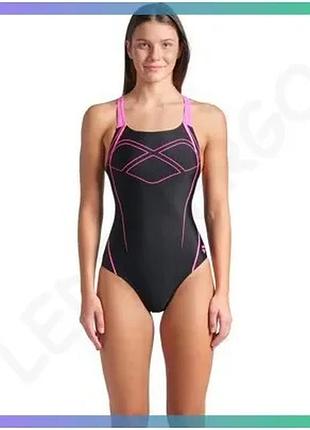 Купальник arena graphic swimsuit swim pro back чорний рожевий жіночий 42 спортивний купальник для плав sku_009024-590