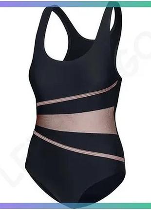 Купальник закрытый aqua speed swimsuit stella lady черный золотистый для плавания 38 женский sku_299-07