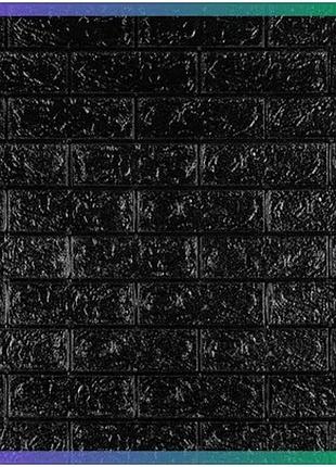 3d панель самоклеющаяся кирпич черный 700x770x5мм для внутренней отделки стен sku_sw-00000151