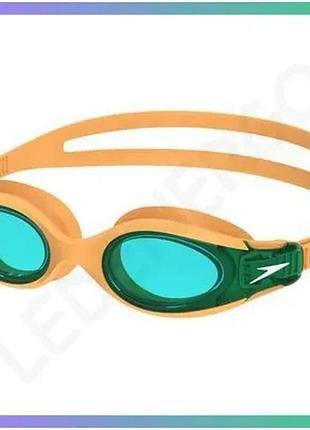 Окуляри для плавання speedo junior hydrosity 2.0 помаранчеві зелені для дітей 6-12 років з протизапоті sku_8-00446317636