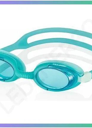 Окуляры для плавания aqua speed malibu бирюзовые с защитой от запотевания для взрослых и детей sku_008-04