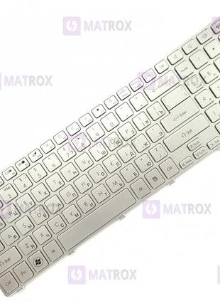 Оригінальна клавіатура для ноутбука packard bell ts13, packard bell ts44 series, silver frame, ru