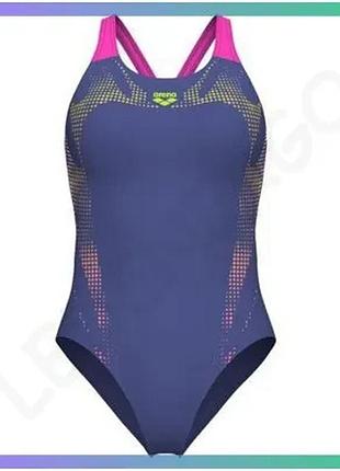 Купальник жіночий arena spider web swimsuit v back рожевий для плавання 40 розмір спортивний купальник sku_007988-890