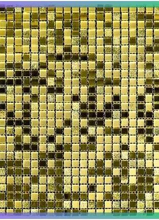 Дзеркальна мозаїка 298х298х4,5мм золото самоклеюча плитка для декорування інтер'єру 3d ефект sku_sw-00002372