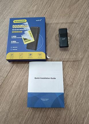 Двухдиапазонный wi-fi 6 usb адаптер wonlink wl-na1605 (900 mbps, 2.4/5.8 ghz, со встроенным драйвером)