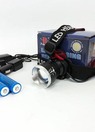 Налобный фонарь x-balog bl-t07b-p90, мощный тактический фонарик налобный, водонепроницаемый фонарь