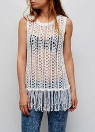 Ажурная жилетка - туничка