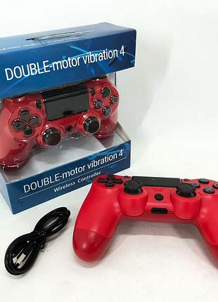 Джойстик doubleshock для ps 4, беспроводной игровой геймпад ps4/pc аккумуляторный джойстик. цвет: красный