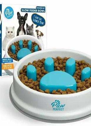 Кормушка для медленной подачи еды paw perfect для кошек и собак · миска slow feeder bowl для домашних питомцев