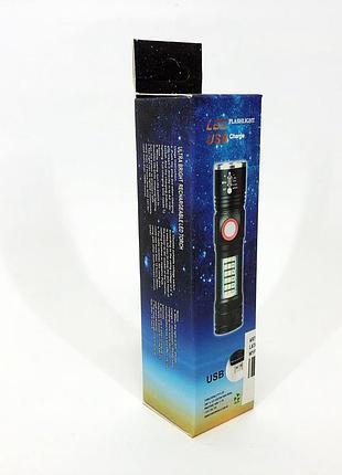 Фонарь sy-1903c-p50+smd+rgb alarm, зу usb, карманный фонарь с usb зарядкой, сверхмощный фонарик
