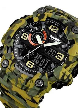 Часы наручные мужские skmei 1520cmgn camo green, часы военные мужские, для военнослужащих. цвет: камуфляж