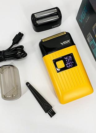 Электробритва портативная мужская vgr v-357 профессиональная бритва шейвер yellow