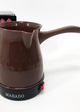 Электрическая турка для кофе marado ma-1625, бытовая турка, бюджетная турка. цвет: коричневый