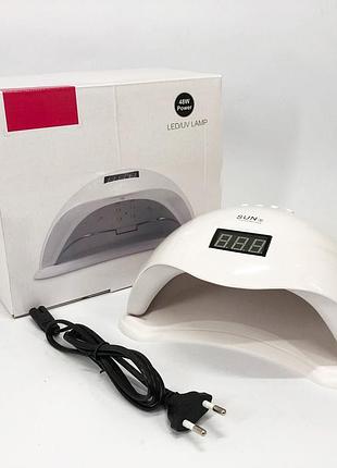 Лампа sunuv sun 5 plus 48w white uv/led для полімеризації, професійна лампа для нігтів з таймером