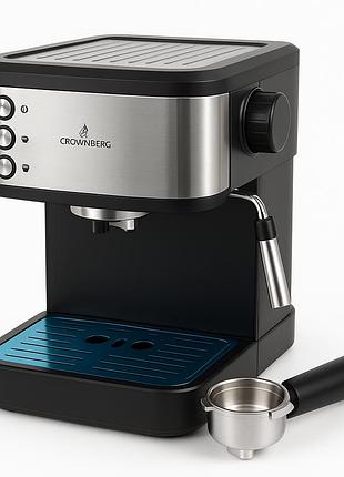 Еспресо кавоварка crownberg cb-1570 1200вт з робочим тиском 20 бар і функцією приготування 2 чашок