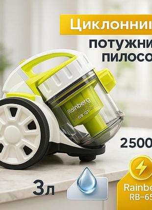 Пылесос контейнерный rainberg rb-651 2500вт без мешка 3л