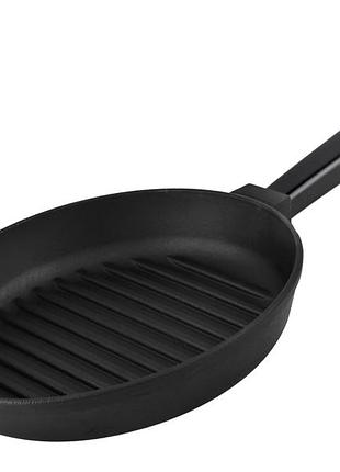 Чугунная сковорода brizoll гриль optima-black 260 х 40 мм