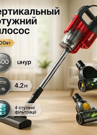 Ручной пылесос для сухой уборки 3в1 0,5л 2500вт 55 дб crownberg cb-673 контейнерный с циклонным фильтром