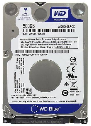 Жесткий диск western digital 500gb 5400rpm 16mb (wd5000lpcx) 2.5" sataiii бу