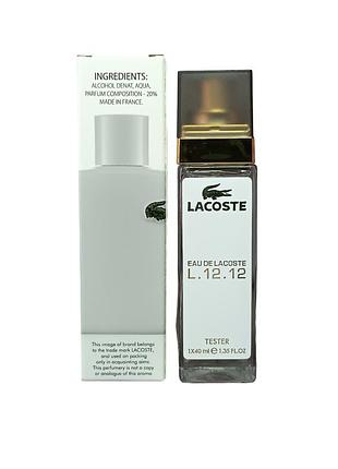 Парфюм мужской (версия lacoste eau de lacoste l.12.12 blanc) 40 мл