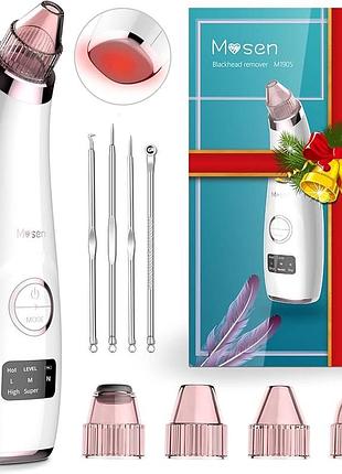 Вакуумний очищувач пор m1905 blackhead remover з lcd-дисплеєм, usb, 4 насадки, білий