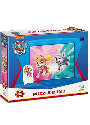 Детские пазлы paw patrol "подружки" dodo 200166 60 элементов, с фигуркой
