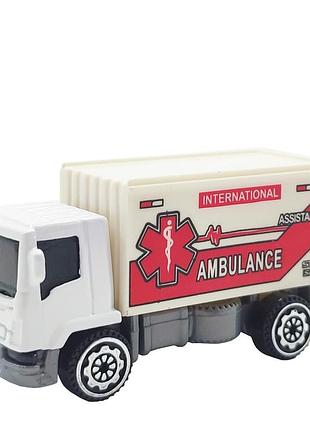 Машинка іграшкова спецтехніка автопром 7637 масштаб 1:64, металева ambluance