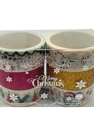 Набор декоративный скотч "merry christmas" xm-jd2273-3, 1,5 см x 2 м