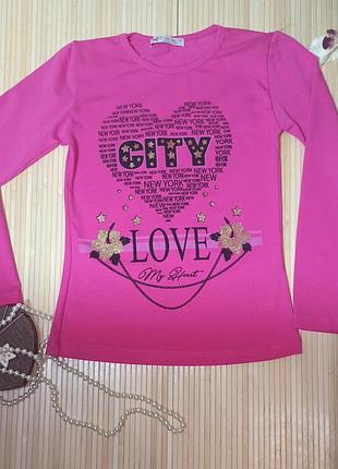 Реглан для дівчинки city love 134 розмір малиновийм