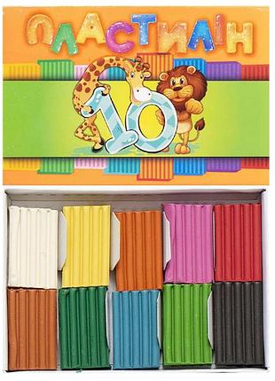 Пластиллин 10 кол. 100 грамм, тм тетрада