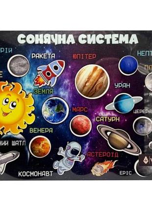 Деревянный пазл-вкладыш "космос" 3240-05-001 размер 33х25 см
