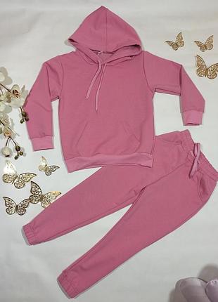 Костюм для девочки (брюки и худи с капюшоном) pink 122 см розовый