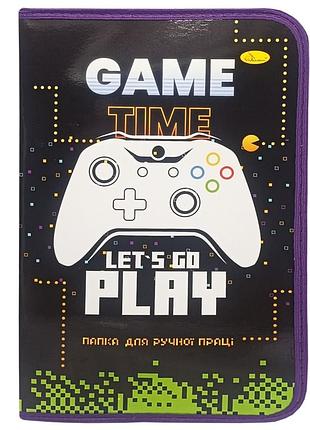 Папка для ручної праці на блискавці а4 "game time lets go play" ап-1002-7