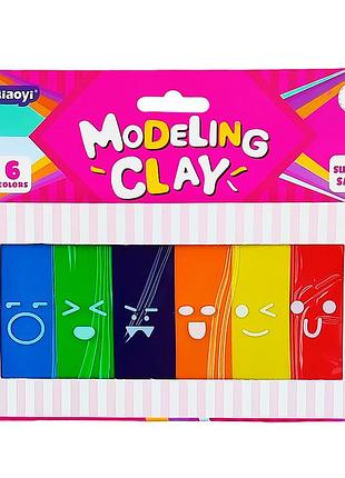 Пластилин "modeling clay" 8022 самозастывающий, 6 цветов, 100 грамм