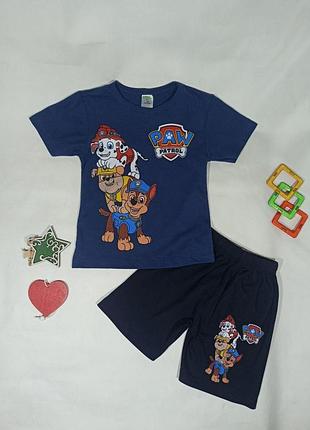 Костюм для мальчика (маломерный) paw patrol синий с черным 122