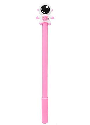 Ручка детская с игрушкой "spaceman" a007(pink) гелевая, синяя