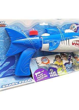 Водний пістолет shark foam f9101(blue) стріляє піною, дальність 4-5 метрів