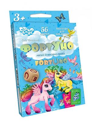 Детская развивающая настольная игра "фортуно cute unicorns" uf-04-01u на укр. языке