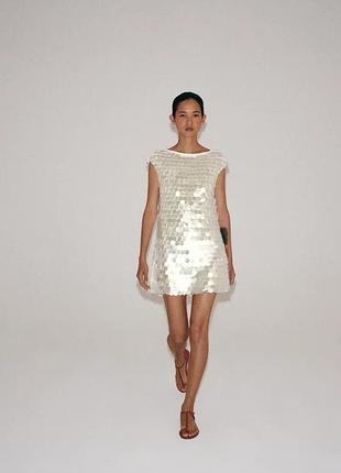 Коротка сукня в паєтки zara