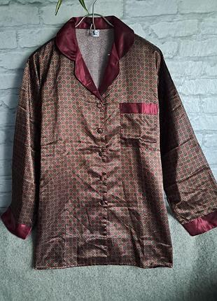 Новая сатиновая мужская пижамная рубашка размер xl