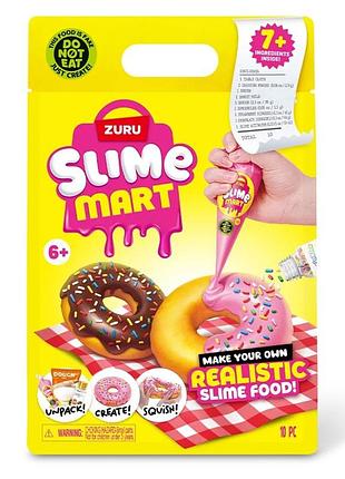 Игровой набор со слаймами "пончик" slime mart серии 15901b "shopping bag"