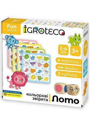 Детская настольная игра умное лото "цветные зверьки" 900804