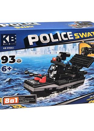 Детский конструктор police swat kb 5905d пластик, 93 детали