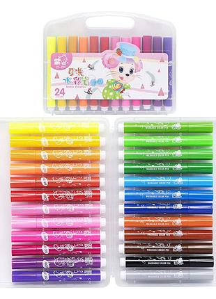 Набор фломастеров "water color pen" 229-24(pink) 24 цвета, в пластиковом боксе