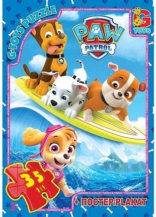 Детский пазл "paw patrol щенячий патруль" pw0817 плакат 35 элементов