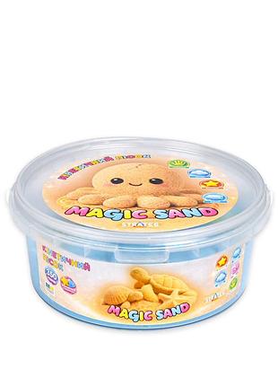 Кинетический песок magic sand 31189 голубой 350 гр, формочки 2 шт