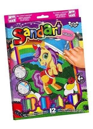 Набор для творчества "sandart" sa-02-01…10 фреска из песка пони с радугой