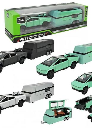 Автомодель машина tesla pickup truck trailer rv set ap74227